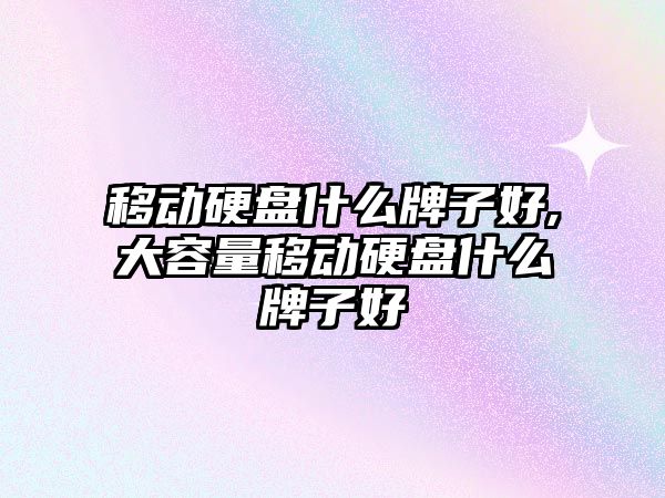 移動硬盤什么牌子好,大容量移動硬盤什么牌子好