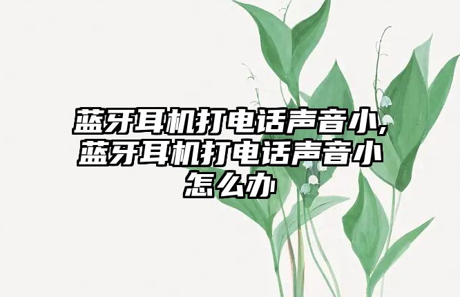 藍(lán)牙耳機打電話聲音小,藍(lán)牙耳機打電話聲音小怎么辦