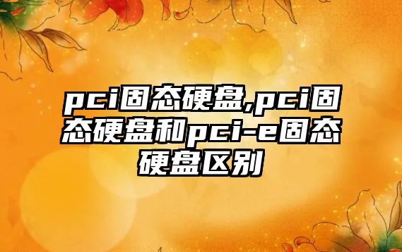 pci固態(tài)硬盤,pci固態(tài)硬盤和pci-e固態(tài)硬盤區(qū)別